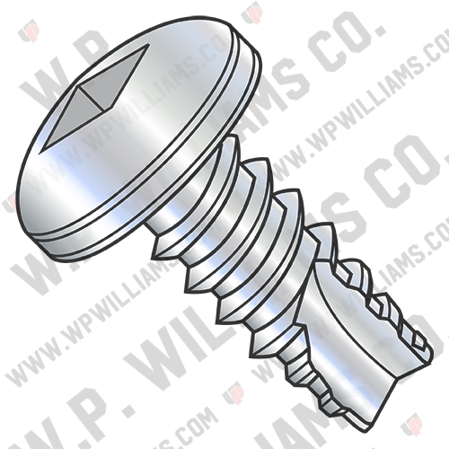 Square Drive Pan Thread Cutting Screw Type 25 Fully Threaded Zinc And Bake