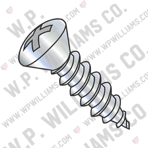 Phillips Oval Self Tapping Screw Type AB Fully Threaded Zinc And Bake