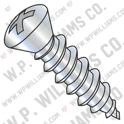 Phillips Oval Number 8 Head Self Tapping Screw Type AB Full Thread Zinc and Bake