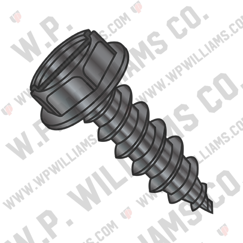 Slotted Ind Hex Washer Self Tapping Screw Type A B Full Thread Black Zinc Bake