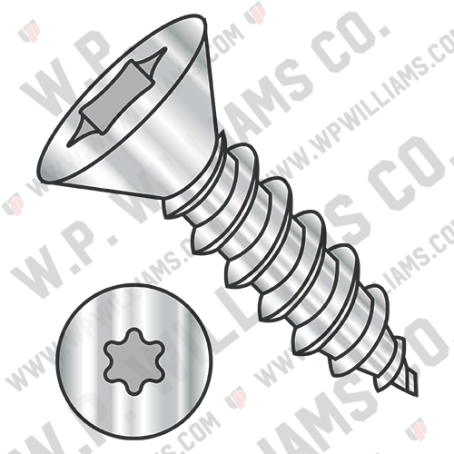 6 Lobe Flat Self Tapping Screw Type AB Fully Threaded 18 8 Stainless Steel