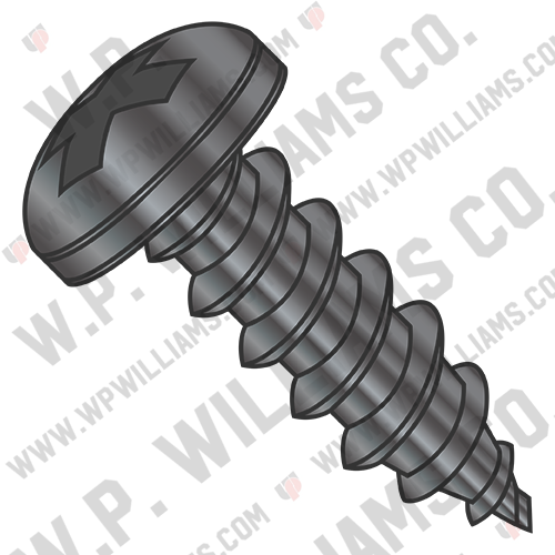 Phillips Pan Self Tap Screw Type A Full Thread 18 8 Stainless Steel Black Ox