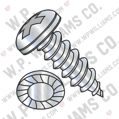 Phillips Pan Serrated Self Tapping Screw Type A Fully Threaded Zinc and Bake