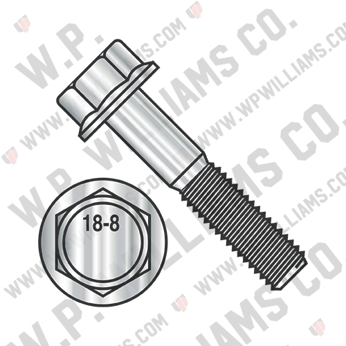 Hex Head Flange Non Serrated Frame Bolt IFI-111 2002 18-8 Stainless Steel
