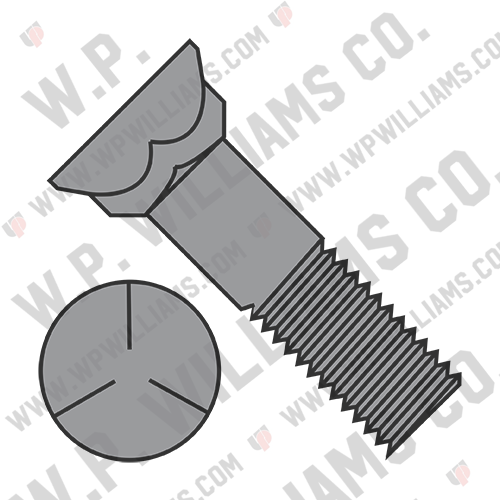 Grade 5 Plow Bolt With Number 3 Head Plain