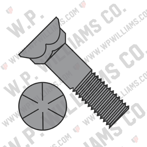 Grade 8 Plow Bolt With Number 3 Flat Head Plain