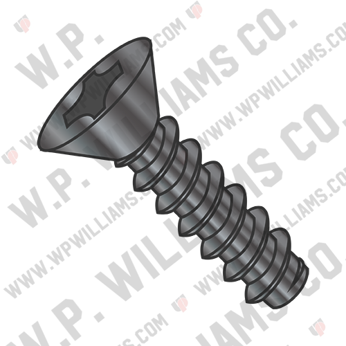 Phillips Flat Self Tapping Screw Type B Fully Threaded Black Oxide