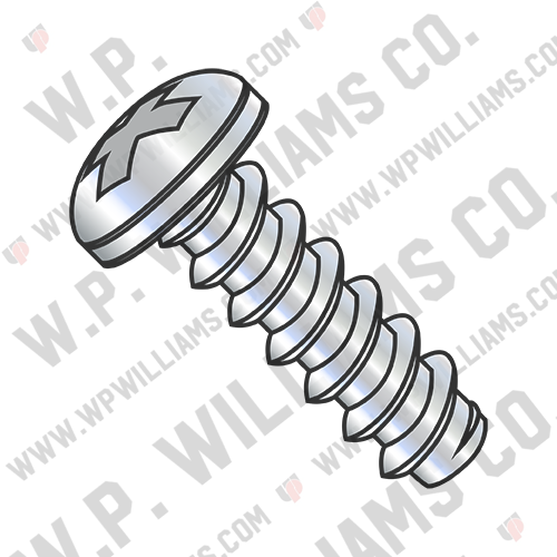 Phillips Pan Self Tapping Screw Type B Fully Threaded Zinc and Bake