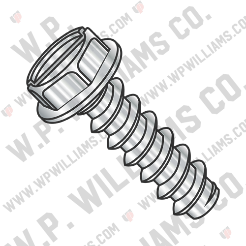 Slotted Indented Hex Washer Self Tapping Screw Type B Fully Thread 18 8 Stainles