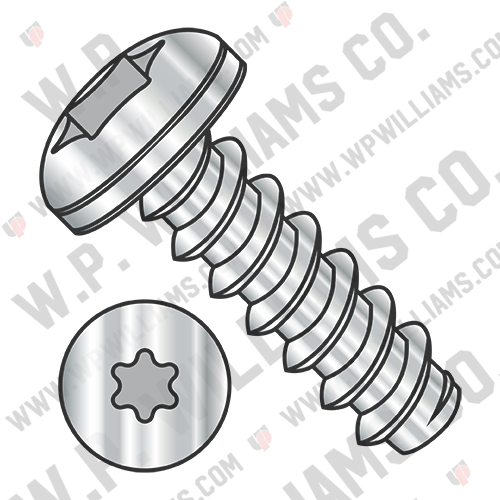 6 Lobe Pan Self Tapping Screw Type B Fully Threaded 18 8 Stainless Steel