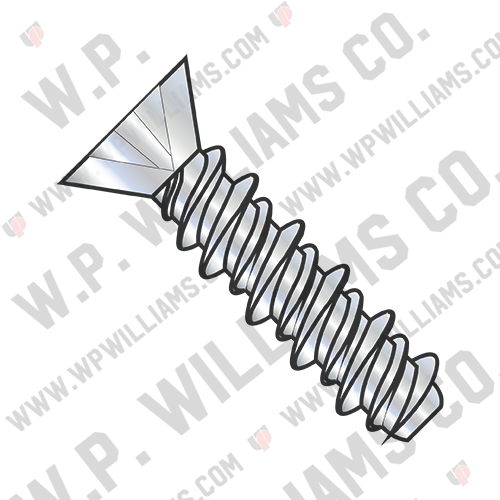 Phillips Flat High Low Screw Fully Threaded Zinc And Bake