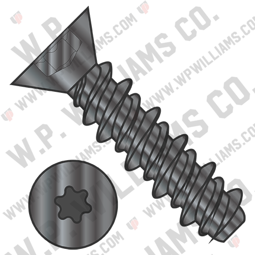 6 Lobe Flat High Low Screw Fully Threaded Black Oxide and Oil