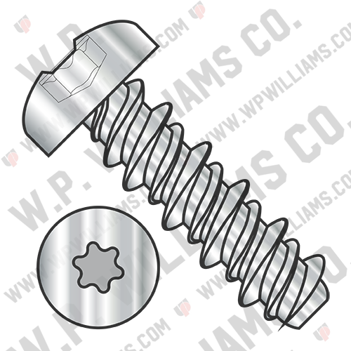 Six Lobe Pan High Low Screw Fully Threaded 18-8 Stainless Steel