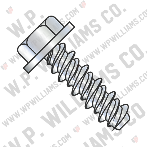 Unslotted Indented Hex Washer High Low Screw Fully Threaded Zinc Bake