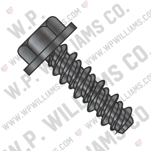 Unslotted Indented Hex Washer High Low Screw Fully Threaded Black Oxide