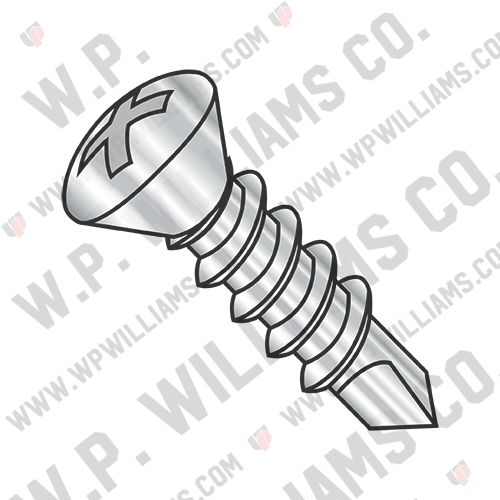 Phillips Oval Self Drilling Screw Full Thread 18-8 Stainless Steel
