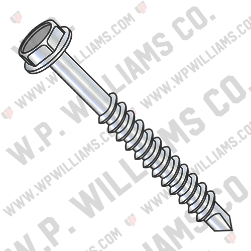 Unslotted Indented Hexwasher Self Drill Screw Partial Thread Zinc and Bake