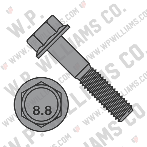 DIN 6921 Class 8 Point 8 Metric Flange Bolt Screw Non Serrated Plain – W.P.  Williams Company