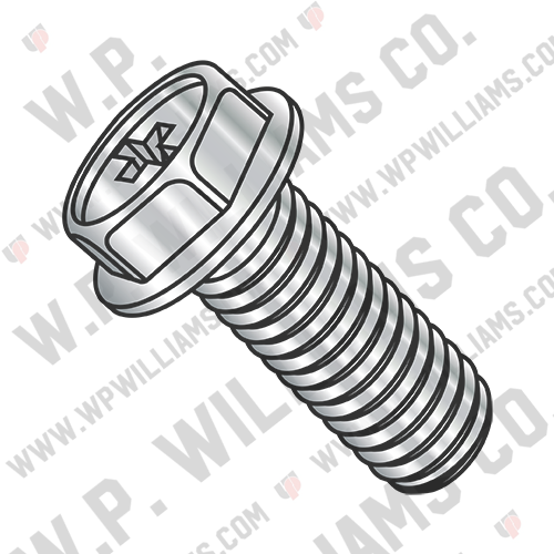 Phillips Indented Hex Washer Machine Screw Fully Threaded 18 8 Stainless Steel
