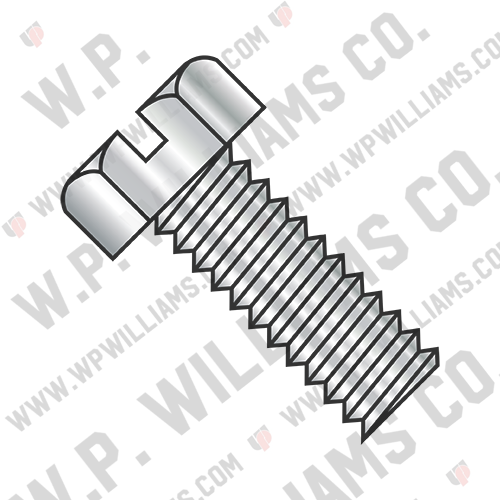 Slotted Indented Hex Head Machine Screw Fully Threaded 18-8 Stainless Steel