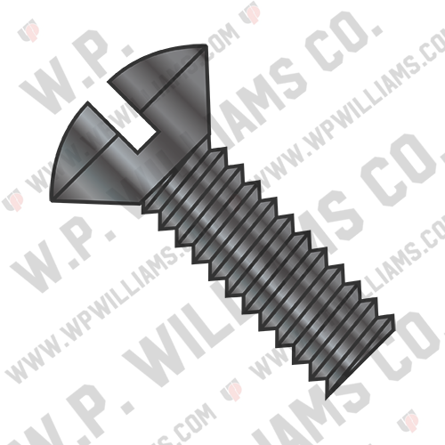 Slotted Oval Machine Screw Fully Threaded Black Oxide