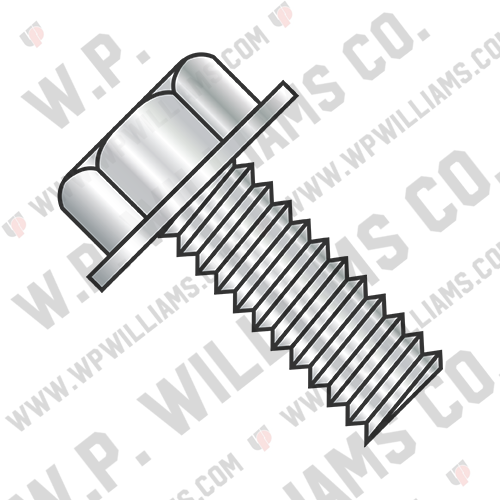 Unslotted Indented Hex Washer Head Machine Screw Full thread 18-8Stainless Steel