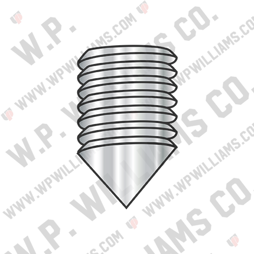 Coarse Thread Socket Set Screw Cone Point Imported 18 8 Stainless Steel