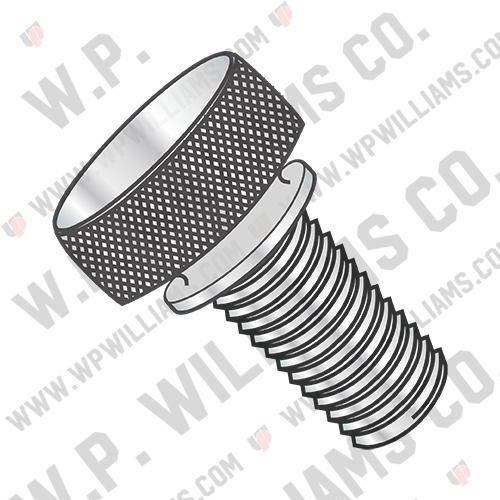 Knurled Thumb Screw with Washer Face Full Thread Aluminum
