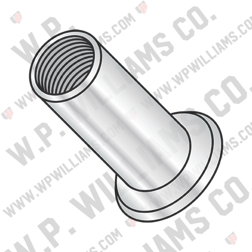 Flat Head Threaded Insert Rivet Nut Large Flange Cleaned and Polished NON-RIBBED