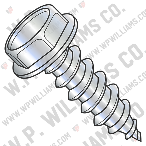 Unslotted Ind Hex Washer 7/16 A/F Self Tap Screw Type A B Full Thread ZincBake
