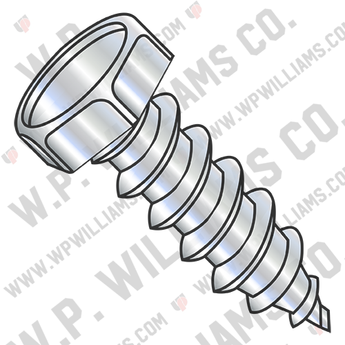 Unslot Indent7/16 A/F Hex Head Self Tap Screw Type A Full Thread Zinc & Bake