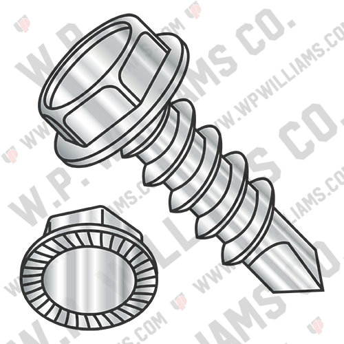 Unslotted Hexwasher Serrated 7/16 A/F Self Drill Full Thread 18 8Stainless Steel