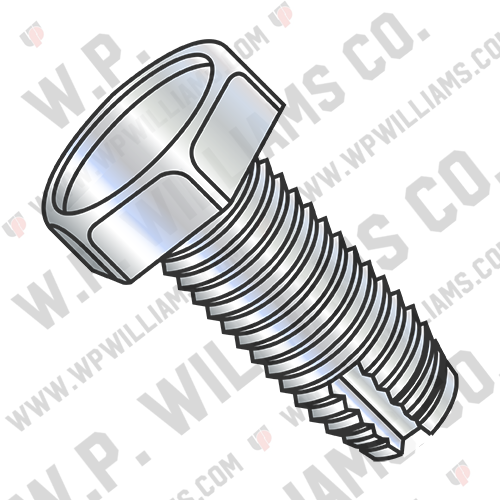 Unslotted Indented Hex Head Thread Cutting Screw Type 1 F/T Zinc And Bake