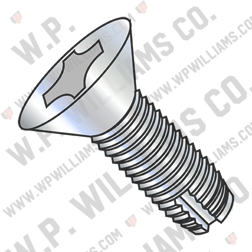 Phillips Flat Thread Cutting Screw Type 1 Fully Threaded Zinc