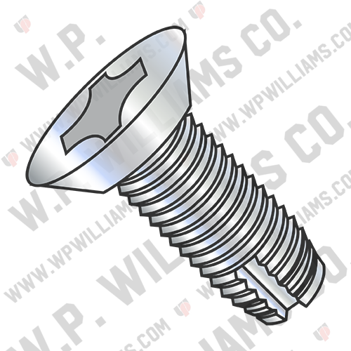 Phillips Flat Undercut Thread Cutting Screw Type 1 Fully Threaded Zinc Bake