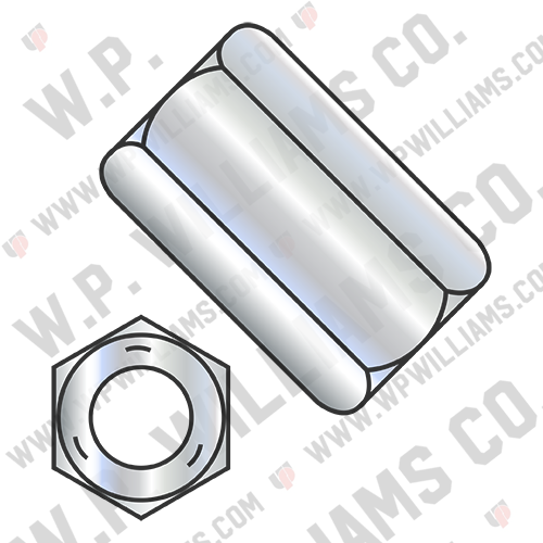 Hex Rod Coupling Nut 1 1/4 inch Across Flats Grade 5 Zinc