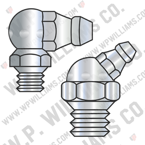 Grease Fitting 3/8 Hex, 1/4-28 SAE-LT Taper Thread Zinc ROHS