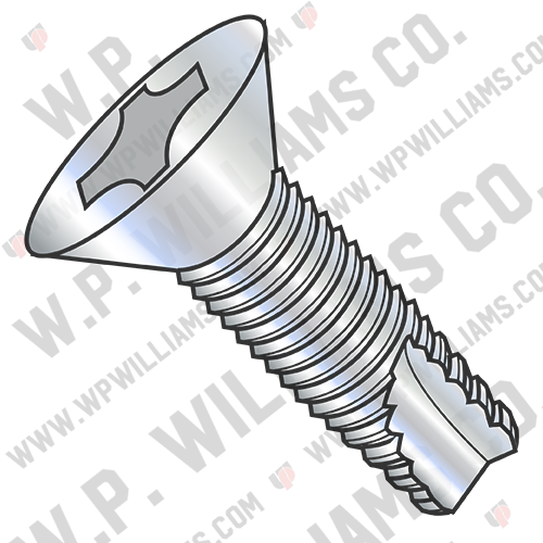 Phillips Flat Thread Cutting Screw Type 23 Fully Threaded Zinc And Bake