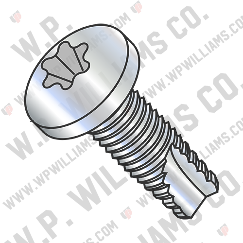 Six Lobe Pan Thread Cutting Screw Type 23 Fully Threaded Zinc And Bake