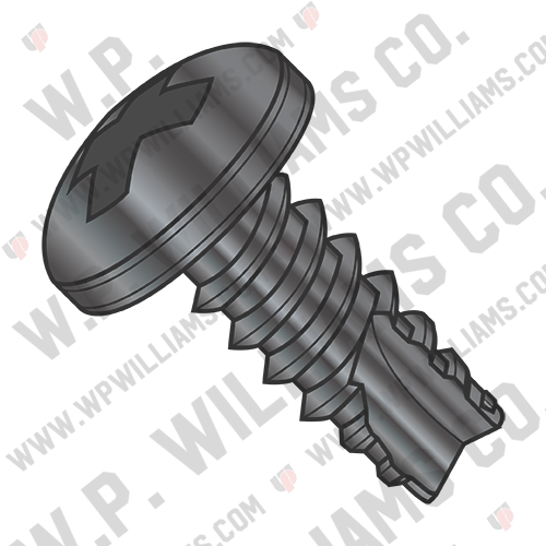 Phillips Pan Thread Cutting Screw Type 25 Fully Threaded Black Zinc and Bake