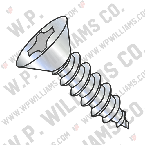 Phillips Flat Self Tapping Screw Type AB Fully Threaded Zinc And Bake