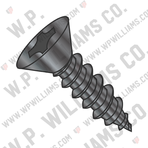 Phillips Flat Self Tapping Screw Type A B Fully Threaded Black Oxide