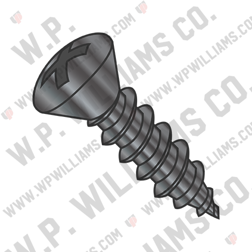 Phillips Oval Self Tapping Screw Type A B Fully Threaded Black Oxide