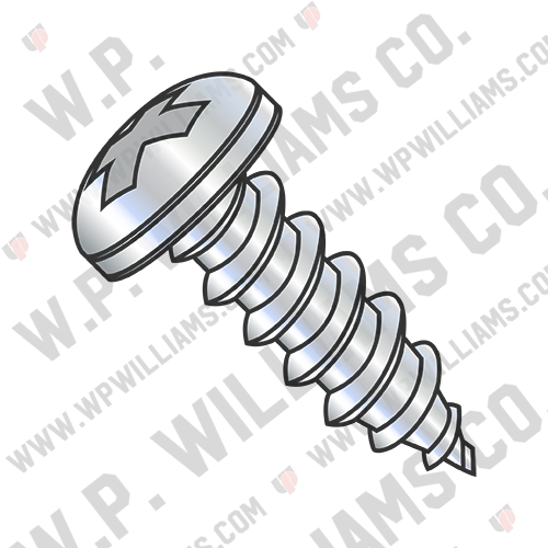 Phillips Pan Self Tapping Screw Type AB Fully Threaded Zinc And Bake