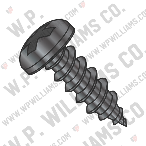 Phillips Pan Self Tapping Screw Type A B Fully Threaded Black Oxide