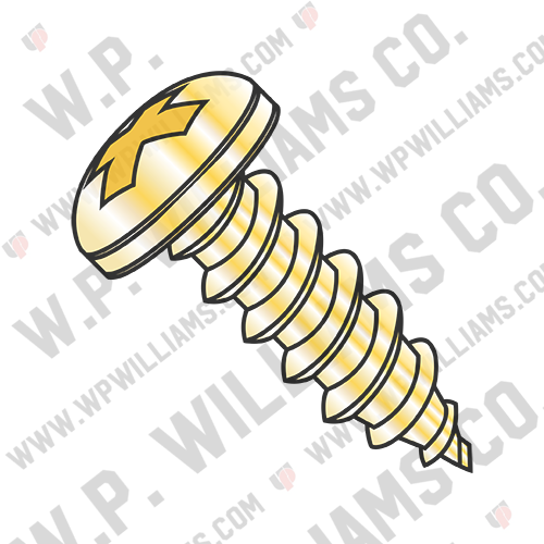 Phillips Pan Self Tapping Screw Type A B Fully Threaded Zinc Yellow and Bake