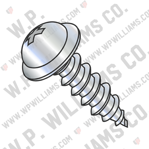 Phillips Round Washer Self Tapping Screw Type AB Fully Threaded Zinc And Bake