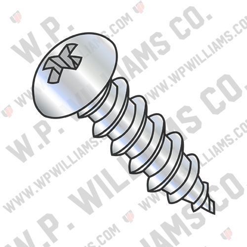 Phillips Round Self Tapping Screw Type AB Fully Threaded Zinc And Bake