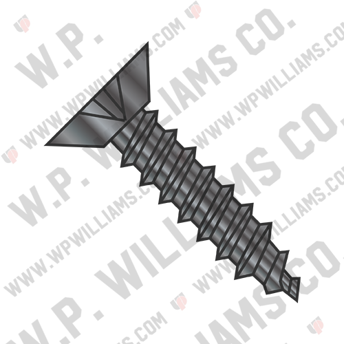 Phillips Flat Undercut Self Tapping Screw Type A B Fully Threaded Black Zinc And