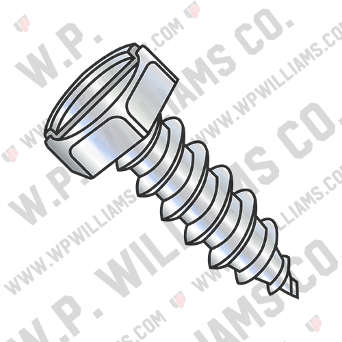 Indented Hex Slotted Self Tapping Screw Type A B Fully Threaded Zinc And Bake